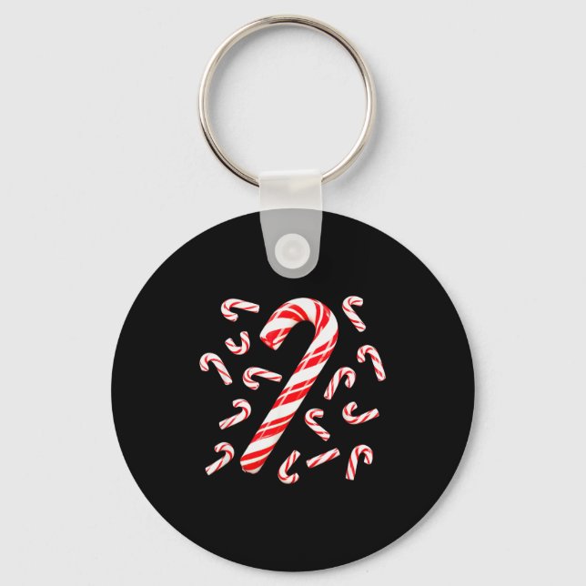 Llavero Red And White Candy Cane Santa Christmas  (Anverso)