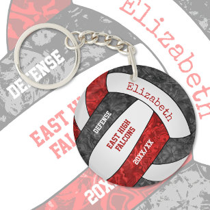 Llavero red black team colors personalized volleyball