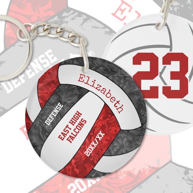 Llavero red black team colors personalized volleyball (Subido por el creador)