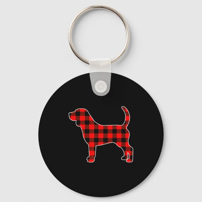 Llavero Red Buffalo Plaid Pajama Beagle Christmas Dog Love (Anverso)