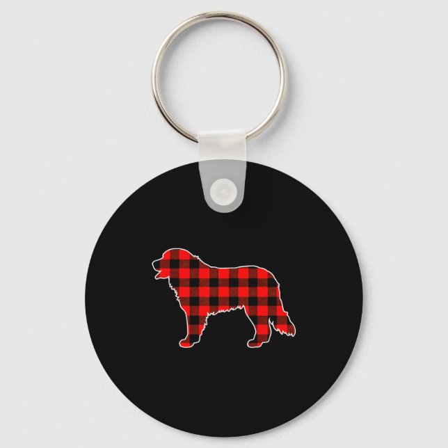 Llavero Red Buffalo Plaid Pajama Bernese Mountain Christma (Anverso)