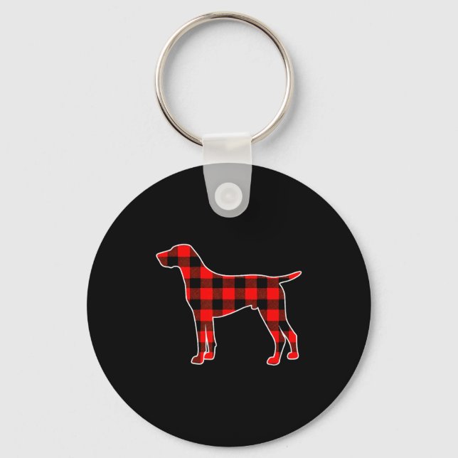 Llavero Red Buffalo Plaid Pajama Gsp Christmas Dog Lover M (Anverso)