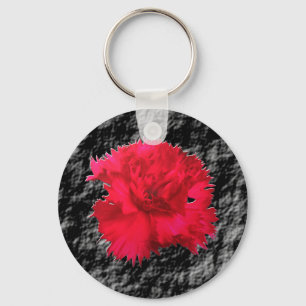 Llavero Red Carnation Floral Fantasy Keychain