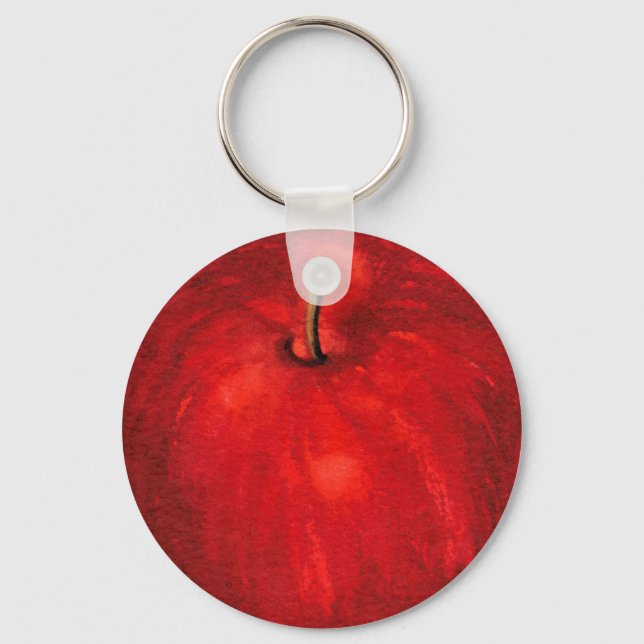 Llavero 'Red Delicious Watercolor Apple (Anverso)