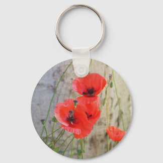 Llavero Red Field Corn Poppies Keychain