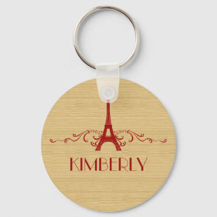 Llavero Red French Flourish Keychain