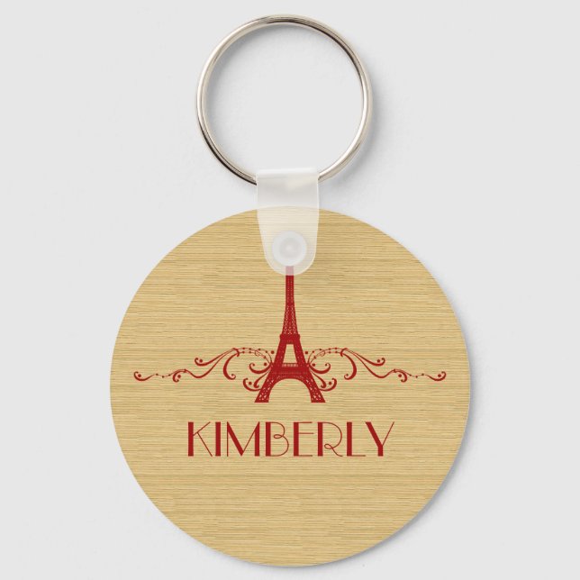 Llavero Red French Flourish Keychain (Anverso)