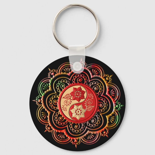 Llavero Red & Gold Mandala (Anverso)