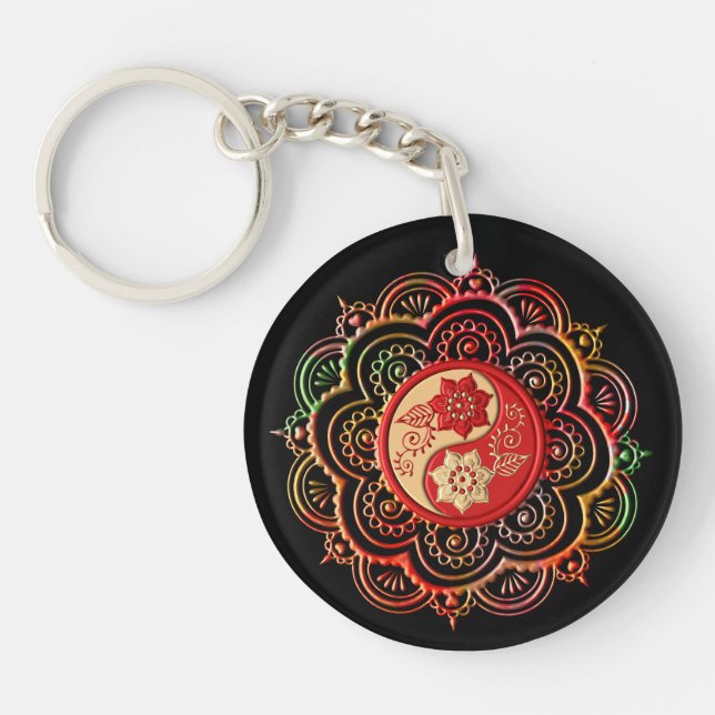 Llavero Red & Gold Mandala (Frente)