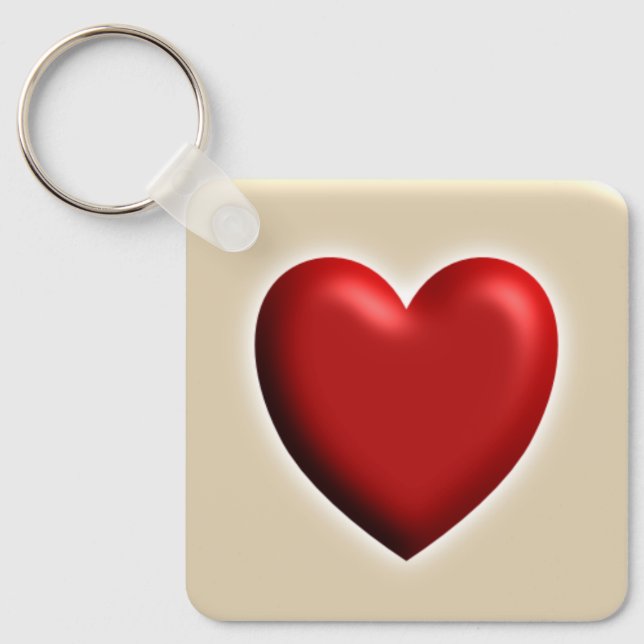 Llavero Red Heart Keychain – Cute 3D Love Design (Anverso)