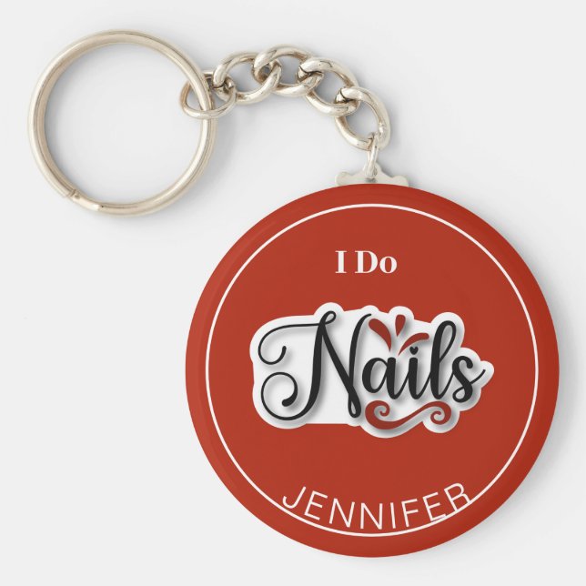 Llavero Red Moderno I Do Nails Nail Technician Keychain (Frente)
