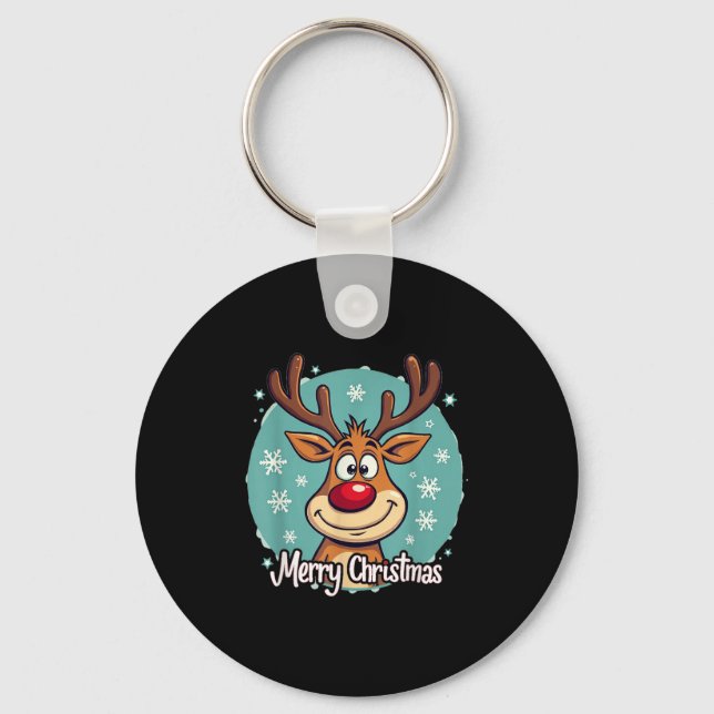 Llavero Red Nose Reindeer Funny Merry Christmas Men Women  (Anverso)