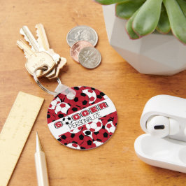 Llavero Red oscuro, bola de fútbol negro y blanco