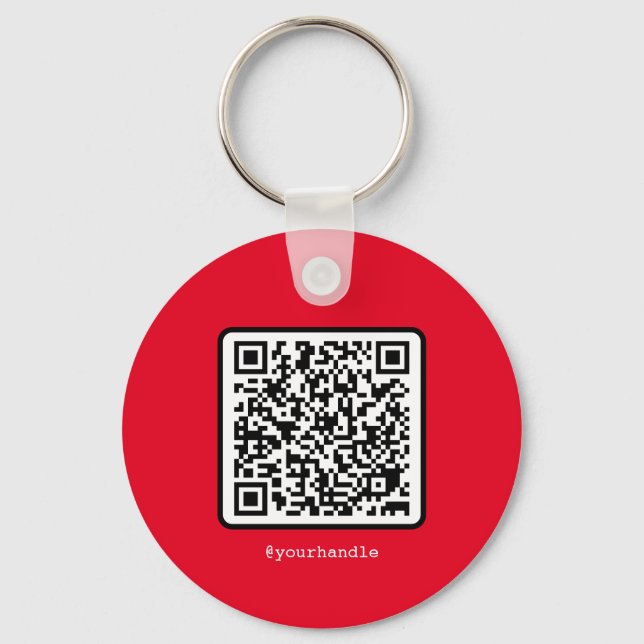 Llavero Red QR Código Ring Clave Medios Sociales Simple Mo (Anverso)