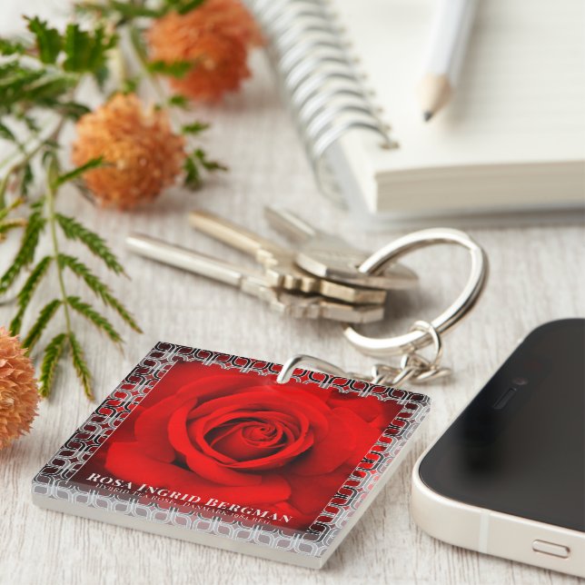 Llavero Red Rose [Acrylic Keychain] (Frente Derecha)
