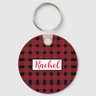 Llavero Red Rustic Black Gingham