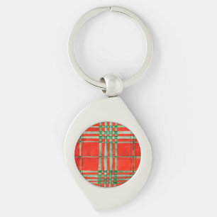 Llavero RED SCOTT TARTAN Swirl Keychain Metalizado