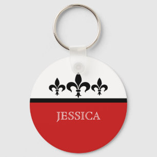 Llavero Red Swanky Fleur De Lis Keychain