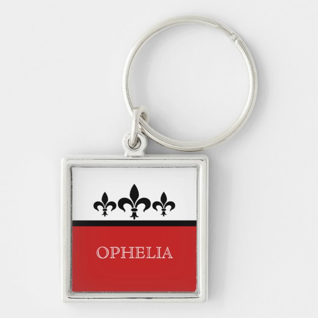 Llavero Red Swanky Fleur De Lis Premium Keychain (Frente)