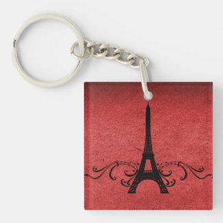 Llavero Red Vintage French Florece Keychain acrílico
