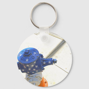 Llavero Red White and Blue Patriotic Fire Hydrant  America