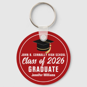 Llavero Red White Class of 2023 Personalized Graduate Gift