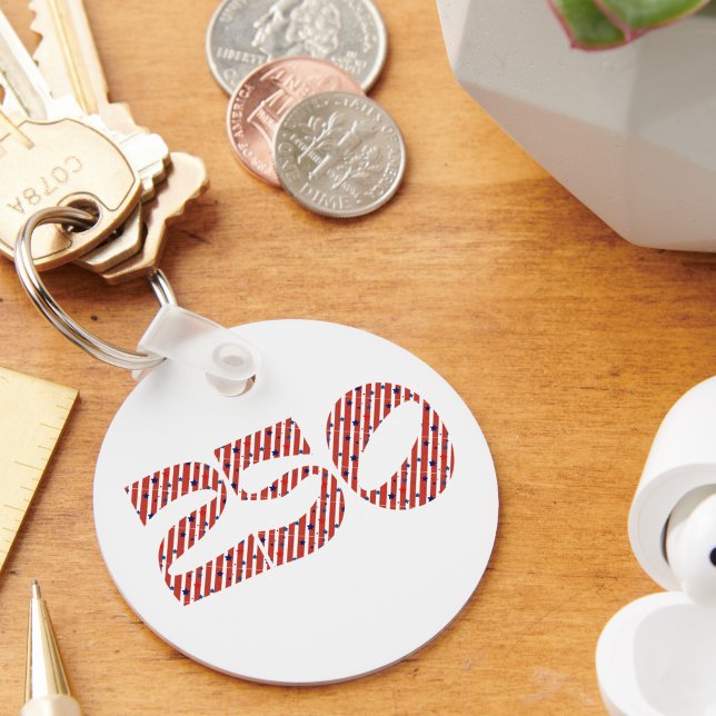 Llavero Red White Stripe Blue Stars America 250 Birthday (Subido por el creador)