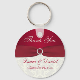 Llavero Red y Ivory Damask Gracias Keychain