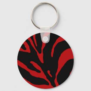 Llavero Red Zebra Stripe Animal Print