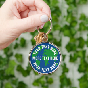 Llavero Redondear el mapa mundial del planeta Tierra tecla