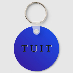 Llavero redondo azul de Tuit