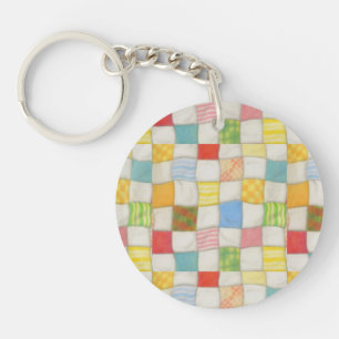 LLAVERO REDONDO DE ACRÍLICO CRAZY QUILT