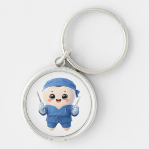 Llavero Redondo de Cirujano Dental Adorable – Dent