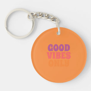 Llavero Redondo de Cita Positiva de Moda Naranja