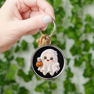 Llavero Redondo de Fantasma Adorable de Halloween