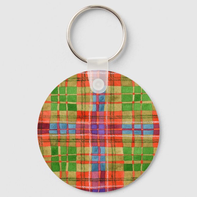 Llavero Redondo de Metal MAC RAE TARTAN (Anverso)