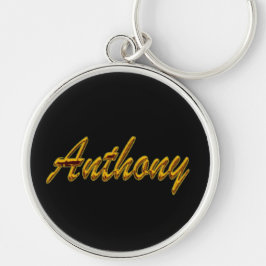 Llavero redondo premium Anthony en estilo negro