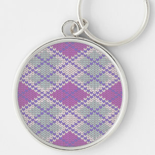 LLAVERO REDONDO PREMIUM DE PUNTO ARGYLE LILAC