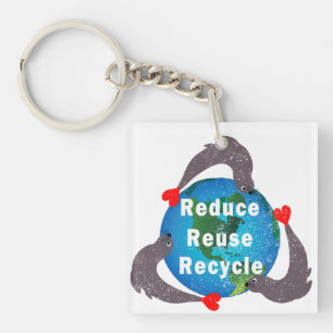Llavero Reducir el reciclaje de reutilización