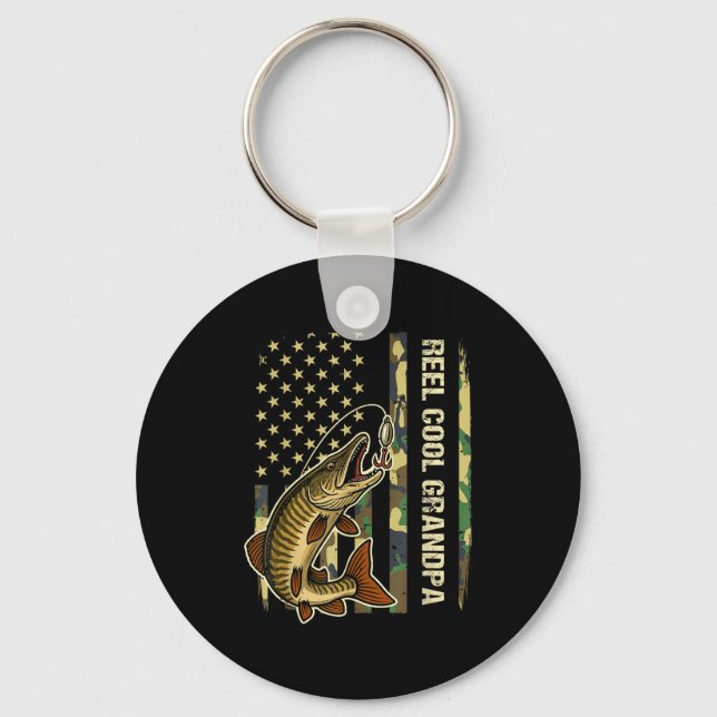 Llavero Reel Cool Grandpa Muskie Fishing Fisherman America (Anverso)