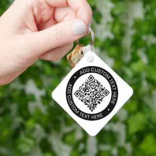 Llavero Reemplazar con tu propio código QR o imagen cargad