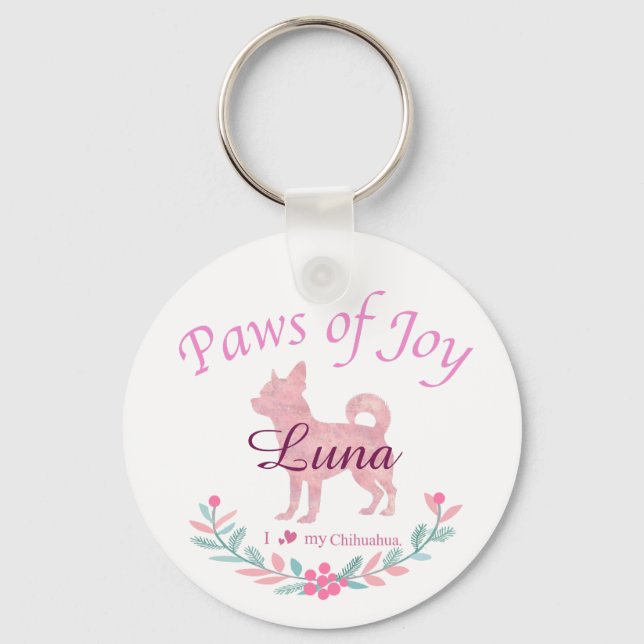 Llavero Refined Pastel Pink Chihuahua | Custom Christmas (Anverso)