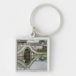 Llavero Reflejo del puente, pueblo de Hong Cun, Yi