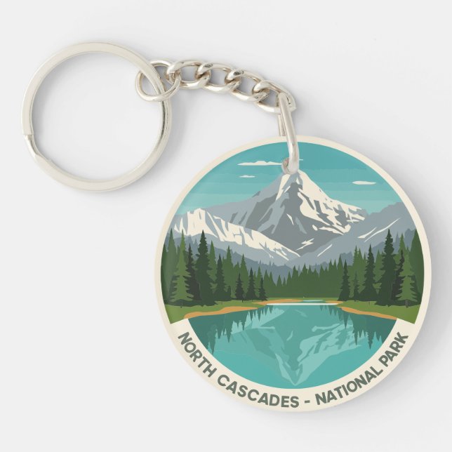 Llavero Reflexión sobre el Parque Nacional de Cascades del (Frente)
