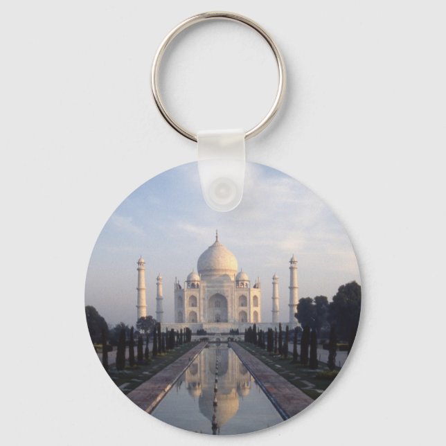 Llavero Reflexión sobre el Taj Mahal en Agra, Uttar Prades (Anverso)