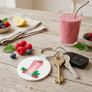 Llavero Refrescante Batido de Frutas Rosa 