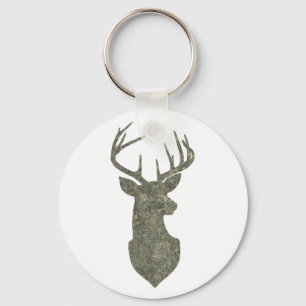 Llavero Regal Buck Trophy Deer Silhouette en camuflaje