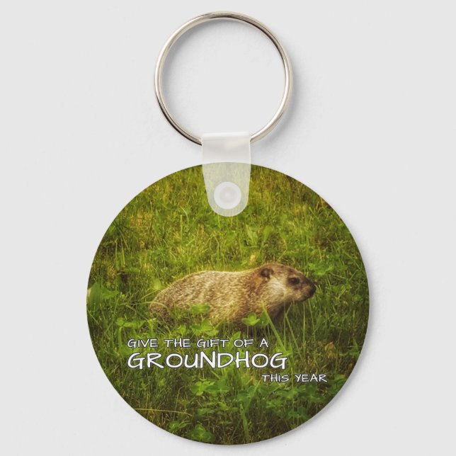 Llavero Regale el regalo de un Groundhog de este año (Anverso)