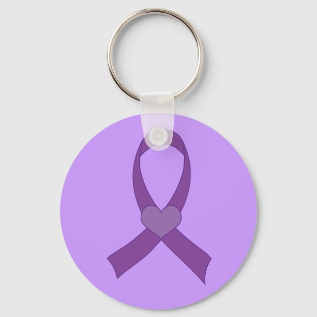 Llavero Regalo Alzheimers Purple Heart Ribbon (Anverso)