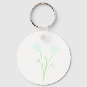 Llavero Regalo Botánico de Flor de Margarita Gemela Pastel